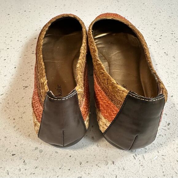 Kelly & Katie Ballet Flat Shoes Raffia Brown Burnt Orange Boho Size 9.5 - Picture 8 of 12